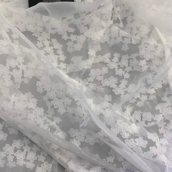 CYNTHIA ROWLEY Size M White Polyester Lace Peak Lapel Pantsuit - Picture 9 of 12